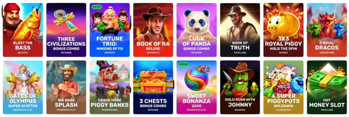 CrashPirate Casino Spielautomaten mit verschiedenen beliebten Slot-Spielen
